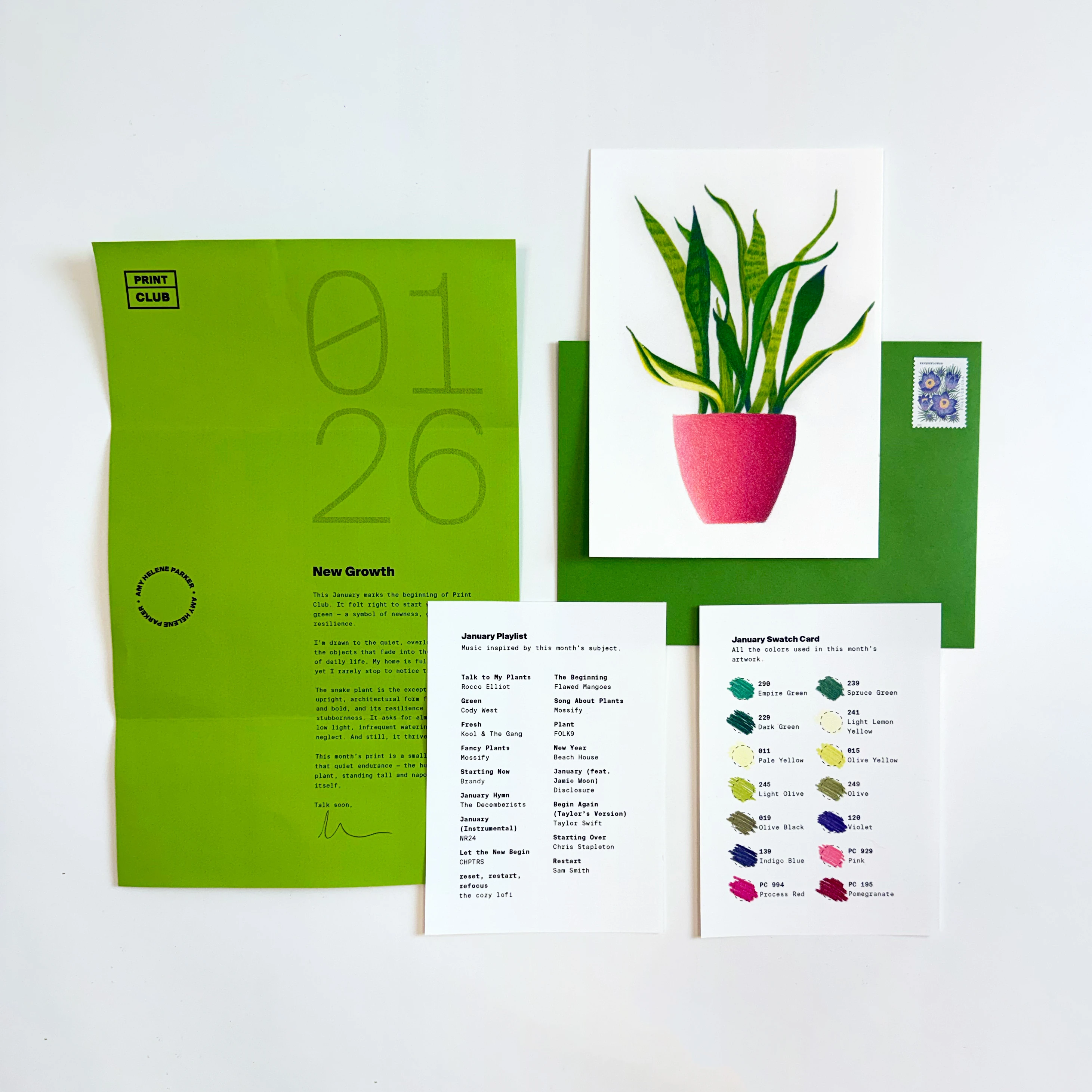 Print Club monthly mailer example